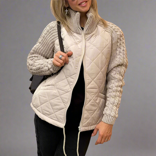 R&B | Jacket mit Gestrickten Ärmeln für Den Herbst