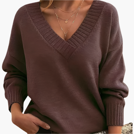 R&B | V-Neck Pullover - Elegante Strickpullover Im Oversize-Stil für Alltag & Büro