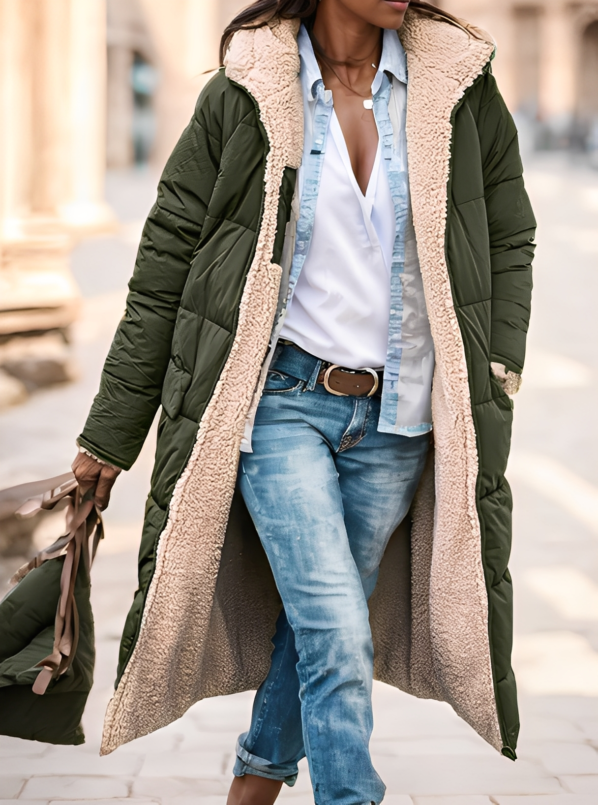 R&B | Warmer, gepolsterter Parka-Mantel für Damen