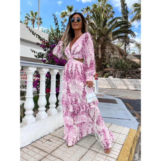 R&B | Cut Out Maxikleid mit Mutigem Design für Damen