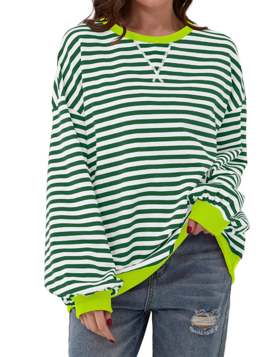 R&B | Eleganter, lockerer Damenpullover mit Streifen