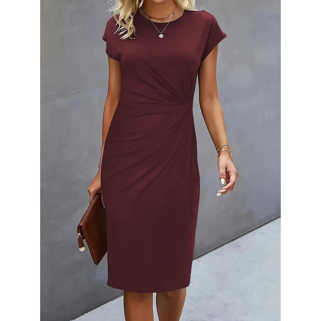 R&B | Damen Taillenakzent Stil Kleid Kurzärmlich