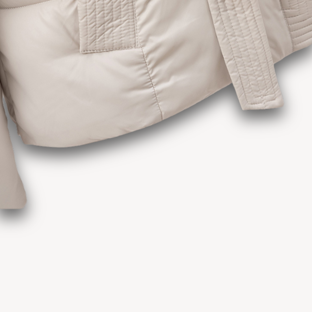 R&B | Damen Pufferjacke mit Kapuze und Gürtel