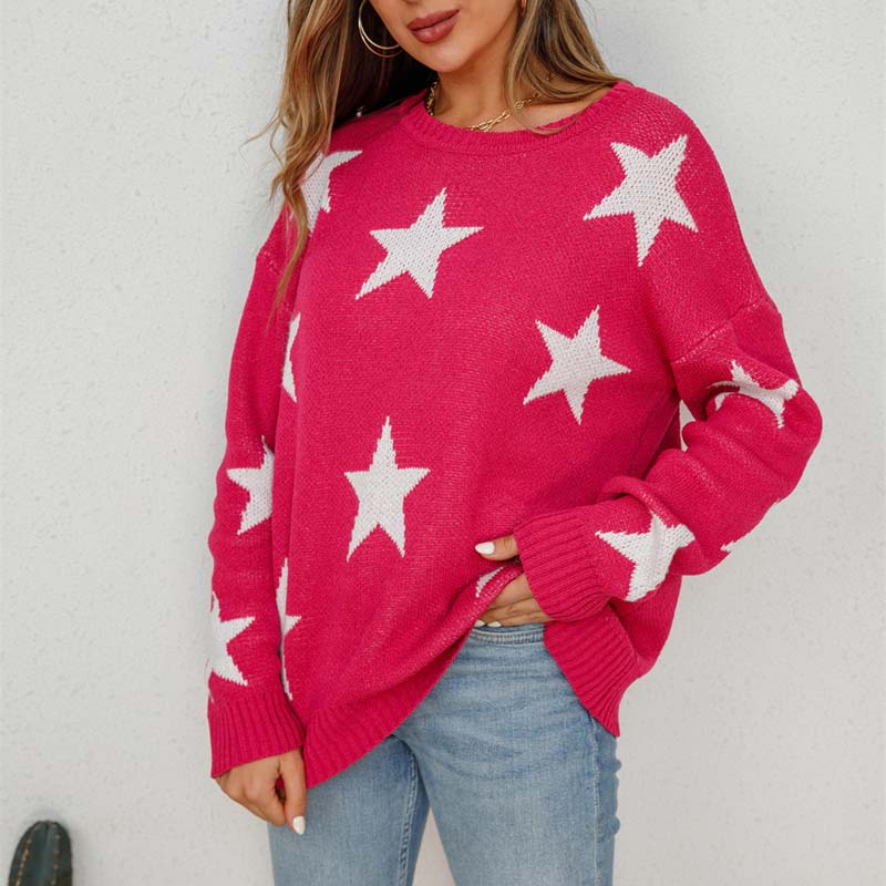 R&B | Sternstrickpullover Mit Verspieltem Muster