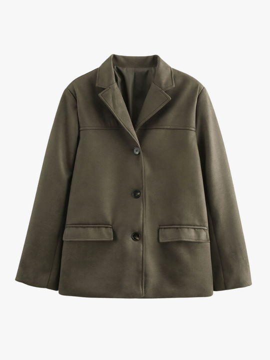 R&B | Klassischer Blazer Aus Wildleder Imitat Braun