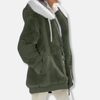 R&B | Fleece Übergroße Fleecejacke Kapuzen-Reißverschlussjacke