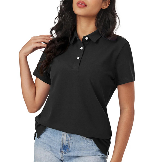 R&B | Blaue Seide Atmungsaktiv Leichtgewicht Damen Polo