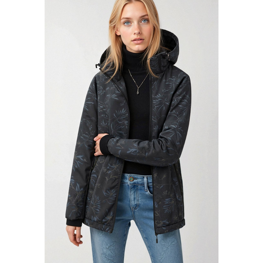 R&B | Damen Windjacke mit Kapuze und Durchgehendem Reißverschluss