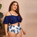 R&B | Großer geteilter Bikini mit Kordelzug und Rüschen
