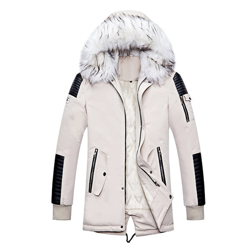 Herren Winterjacke mit abnehmbarem Kunstfellkragen und vielseitigen Taschen R&B