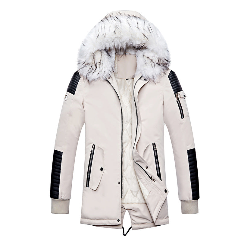 Herren Winterjacke mit abnehmbarem Kunstfellkragen und vielseitigen Taschen R&B
