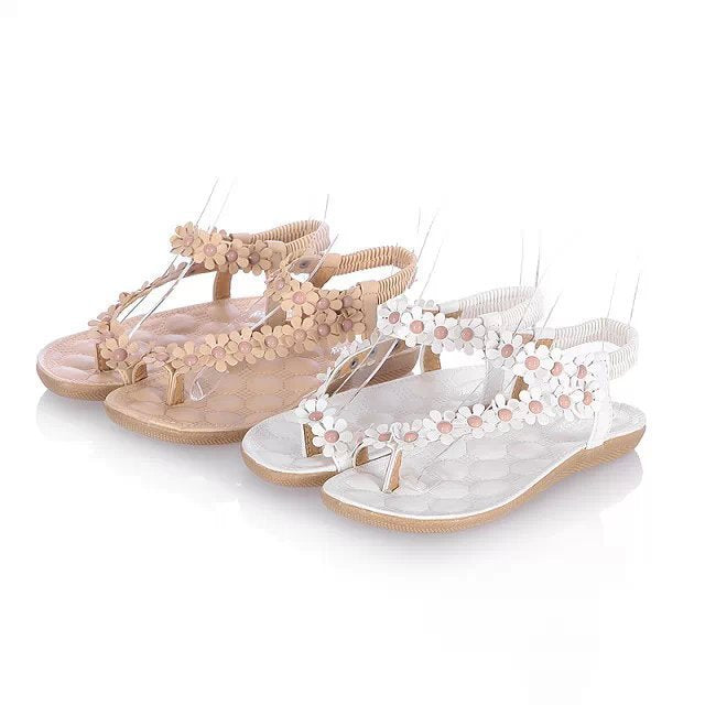 Damen Komfortable Riemchen-Sandalen mit floralen Applikationen R&B