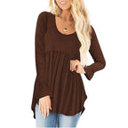 Damen weites Langarmshirt mit asymmetrischem Saum und lässigem Schnitt R&B