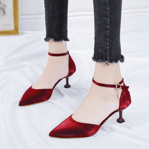 Damen elegante Slingback-Pumps mit verziertem Fesselriemen R&B