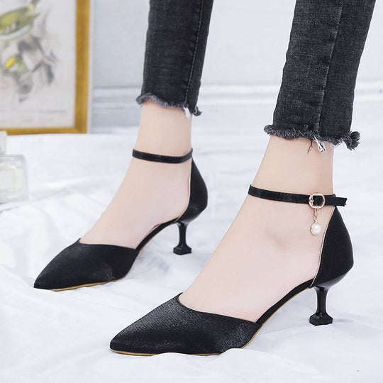 Damen elegante Slingback-Pumps mit verziertem Fesselriemen R&B