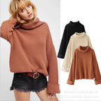 Damen Grobstrickpullover mit modernem Waffelmuster und oversized Schnitt