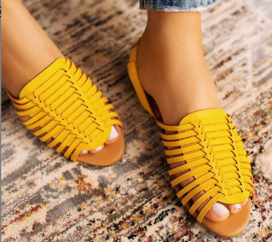 Damen modische Riemchensandalen mit strukturierter Oberflächentextur R&B