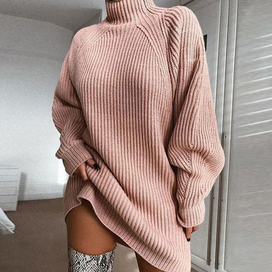 Damen Pullover mit hohem Kragen und Raglanärmeln R&B