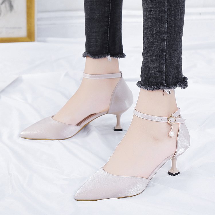 Damen elegante Slingback-Pumps mit verziertem Fesselriemen R&B