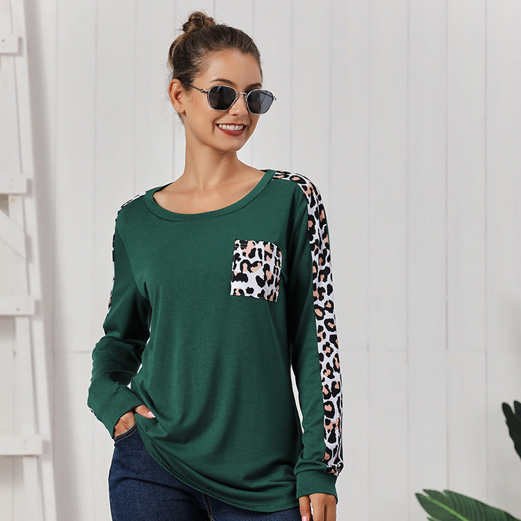 Damen Sweatshirt mit modischem Leopardenmuster R&B