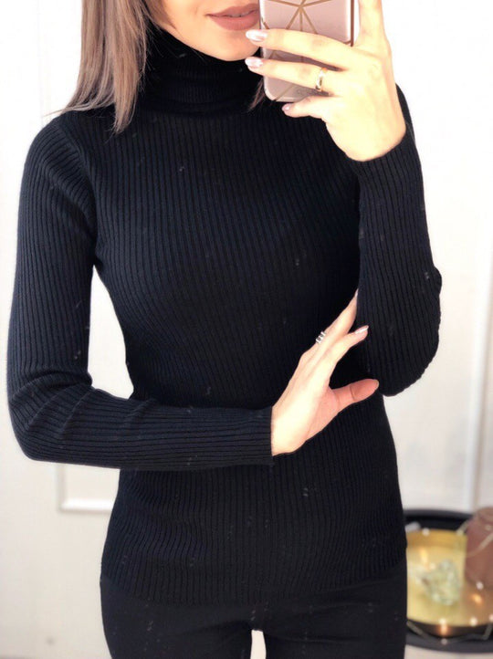 Damen Rollkragenpullover aus feinem Rippstrick R&B