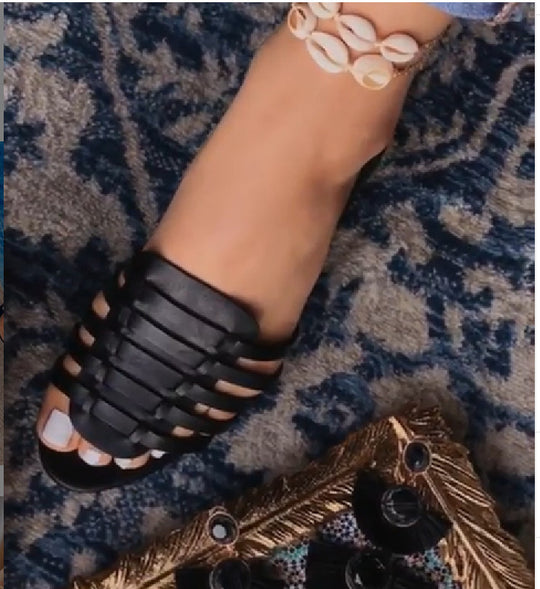 Damen modische Riemchensandalen mit strukturierter Oberflächentextur R&B