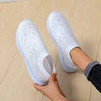 Damen Strass Sneakers mit elastischem Strick-Obermaterial und rutschfester Sohle R&B