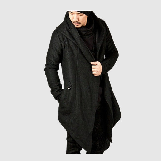 Herren lässiger Strickmantel mit ausdrucksstarkem Design und Kapuze R&B