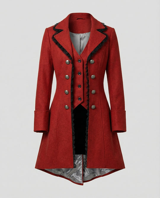 Damen historischer Kapuzenmantel mit eleganten Rüschen R&B