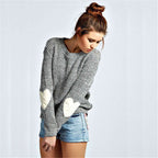 Damen Strickpullover mit Herzärmeln