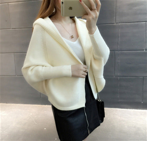 Damen Hübscher Strickcardigan mit Kapuze R&B