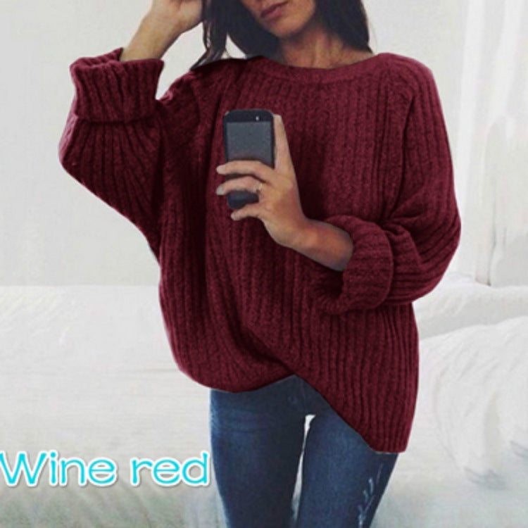 Damen Oversized Strickpullover mit sanfter Rippstruktur und weitem Schnitt R&B