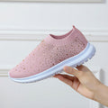 Damen Strass Sneakers mit elastischem Strick-Obermaterial und rutschfester Sohle R&B