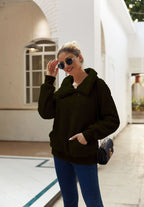 Damen Fleecejacke mit hohem Kragen und praktischen Taschen R&B