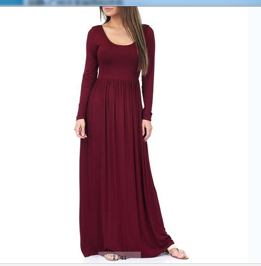 Damen Alltagstaugliches Maxikleid mit praktischen Taschen und fließendem Schnitt R&B