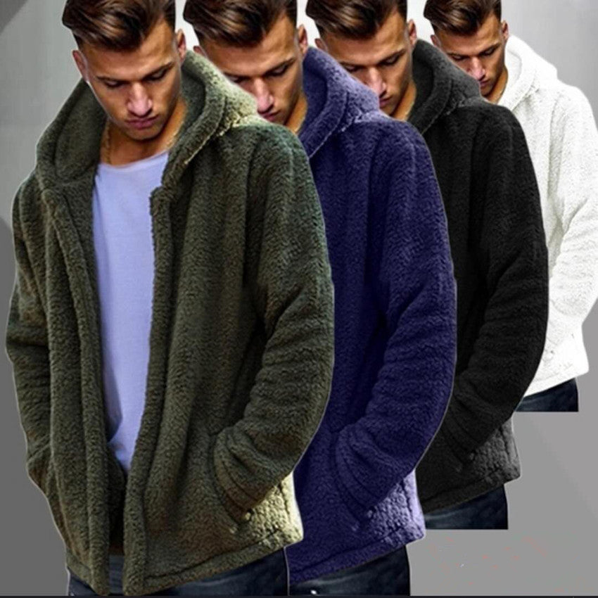 Herren Kuschelige Fleecejacke mit Kapuze R&B