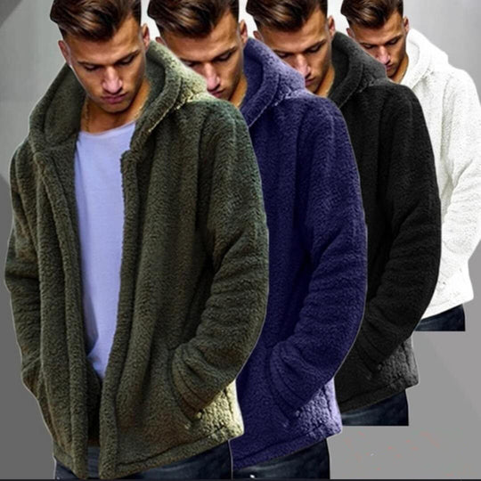 Herren Kuschelige Fleecejacke mit Kapuze R&B