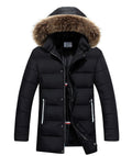 Herren Winterjacke mit abnehmbarer Kapuze und weichem Kunstfell