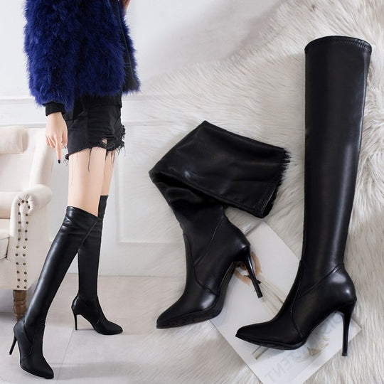 Damen Overknee-Stiefel mit elegantem Absatz und weichem R&B