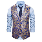Herren elegante Brokat-Weste im luxuriösen Design