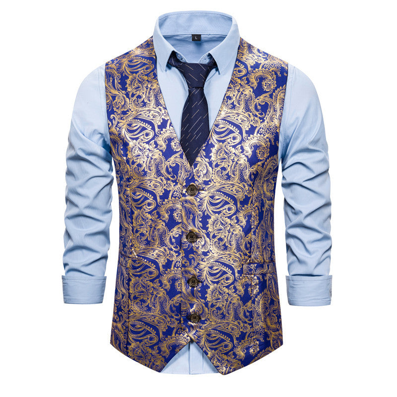 Herren elegante Brokat-Weste im luxuriösen Design