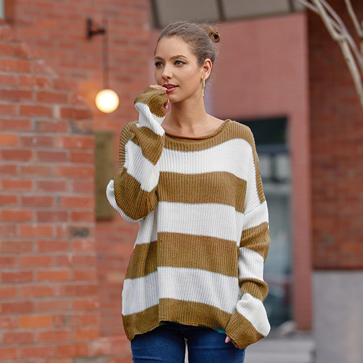 Damen lässiger Strickpullover R&B