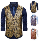 Herren elegante Brokat-Weste im luxuriösen Design