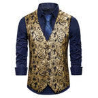 Herren elegante Brokat-Weste im luxuriösen Design