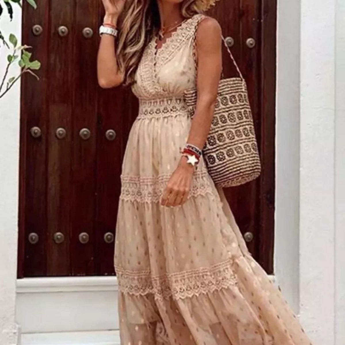 R&B | Ärmelloses Chiffonkleid