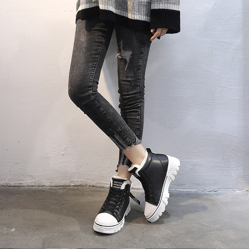 Damen hohe Sneaker mit warmem Innenfutter und rutschfester Sohle R&B