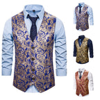 Herren elegante Brokat-Weste im luxuriösen Design