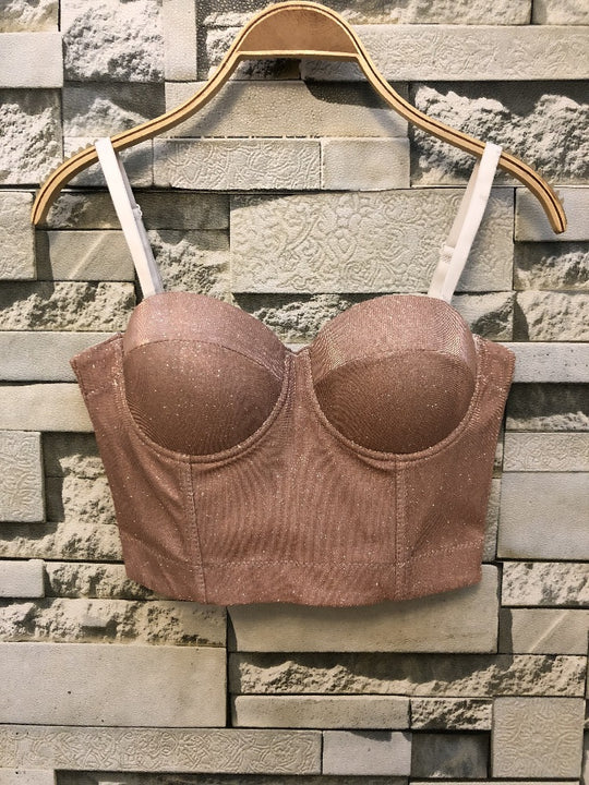Damen Bustier Oberteil mit formendem Design und verspielten Trägern R&B