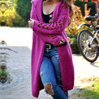 Damen gemütlicher Strickmantel mit offenen Ärmeln und aufregendem Lochdesign R&B