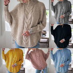 Damen Grobstrickpullover mit Kollektionsdesign und hohen Kragen